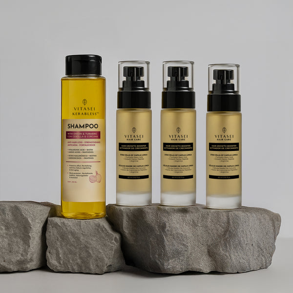 Kit x3 anticaída Activador capilar + GRATIS Shampo de cebolla con cúrcuma, queratina y ácido hialurónico