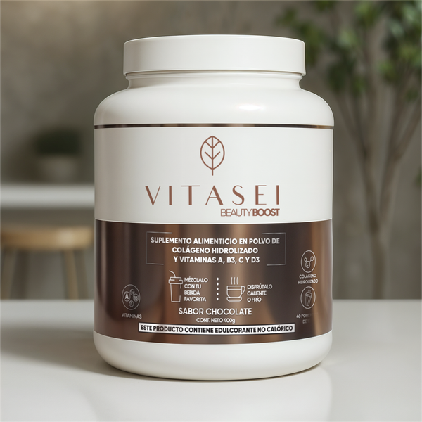 Colágeno Hidrolizado con Resveratrol y Vitamina C - Chocolate, Sin Azúcar